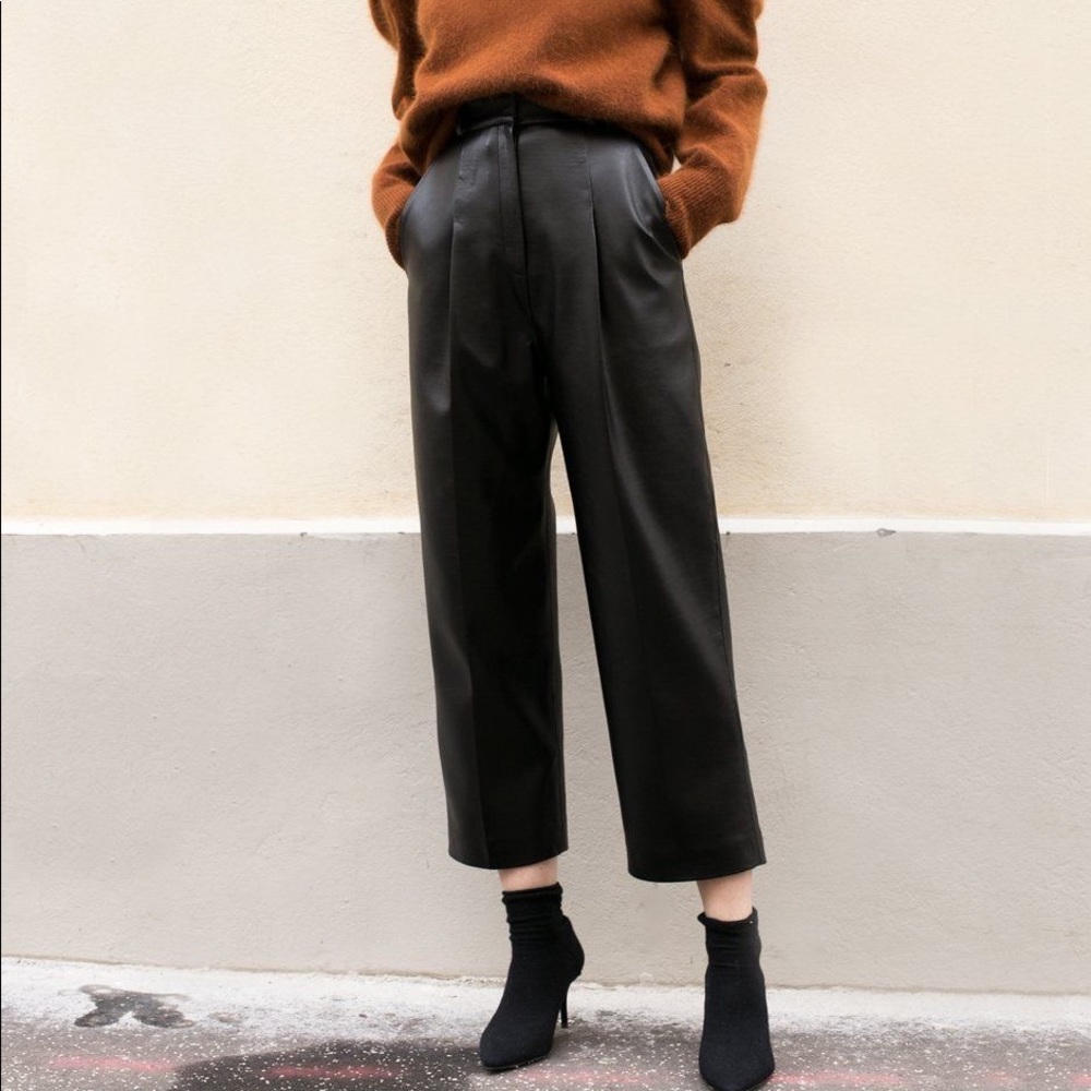 Frankie Shop High Waisted Faux Leather Pants